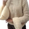 YARN Premium Sweter SUPER KID MOHER Beżowy Nowość