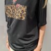 COCOMORE T- shirt Bluzka Czarny z Nadrukiem Róża + Panterka 36/S NEW) - obrazek 4