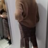 YARN Sweter z Wełny Premium SUPER KID MOHER Brązowy V Nowość - obrazek 5
