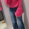 YARN Premium Sweter SUPER KID MOHER Amarantowy Nowość - obrazek 6