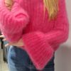 YARN Premium Sweter SUPER KID MOHER Amarantowy Nowość - obrazek 3