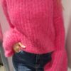 YARN Premium Sweter SUPER KID MOHER Amarantowy Nowość - obrazek 2