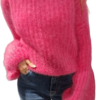 YARN Premium Sweter SUPER KID MOHER Amarantowy Nowość