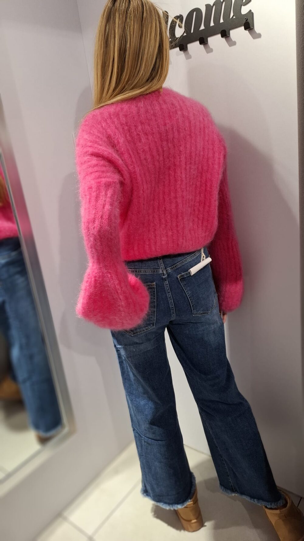 YARN Premium Sweter SUPER KID MOHER Amarantowy Nowość - obrazek 5