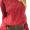 YARN Premium Sweter SUPER KID MOHER Bordowy Nowość