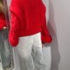 YARN Premium Sweter SUPER KID MOHER Czerwony Nowość - obrazek 6