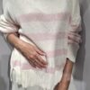 COCOMORE Sweter Oversize w Paski Ecru + Różowy NEW - obrazek 5