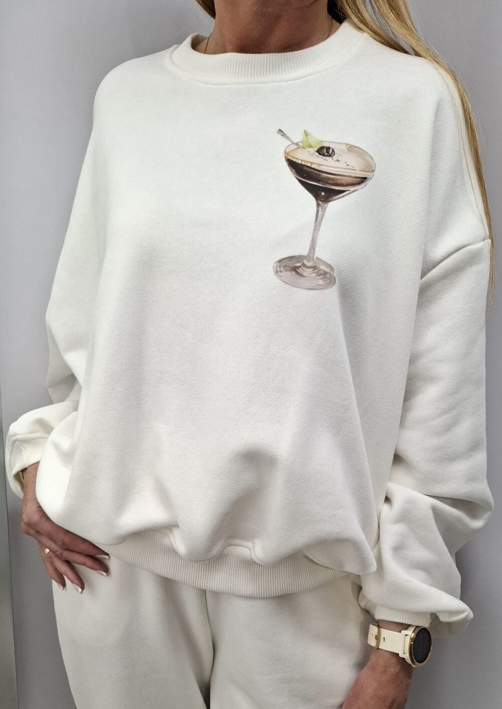COCOMORE Bluza Dresowa ESPRESSO MARTINI Biała 36/S NEW - obrazek 2
