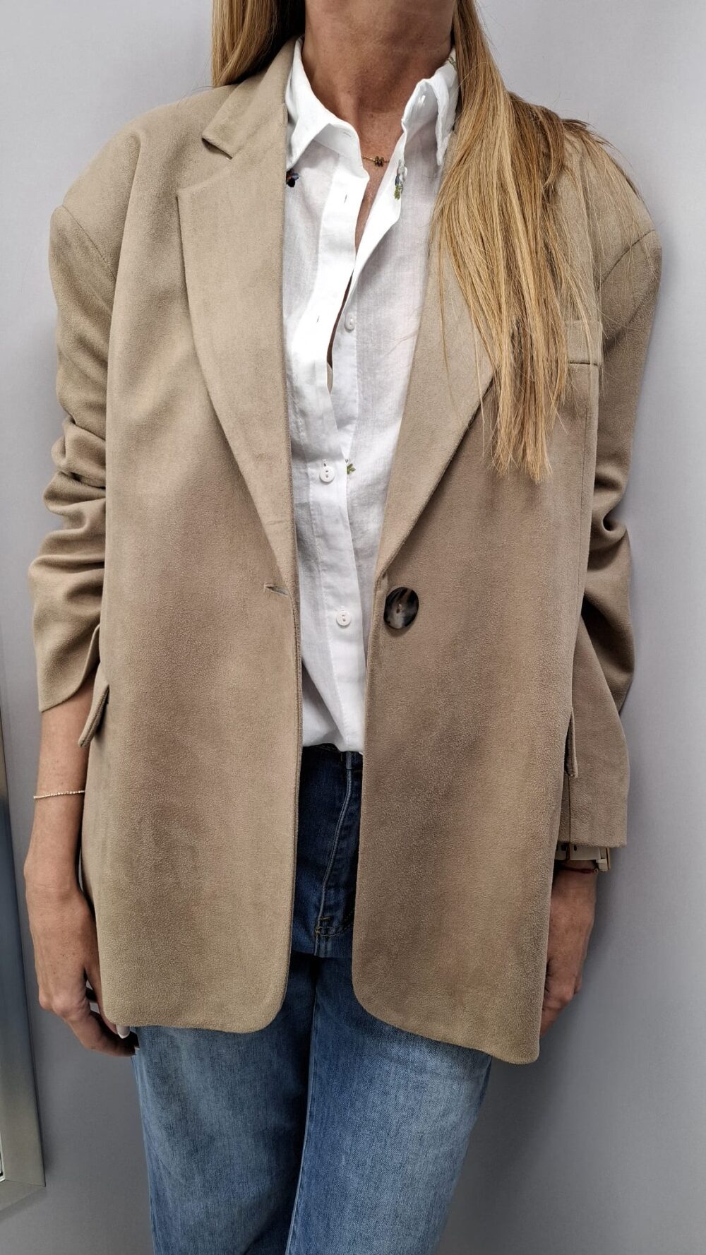 COCOMORE Marynarka Kurtka Oversize Nubuk Beżowa NEW - obrazek 9