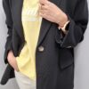 COCOMORE Marynarka Kurtka Oversize Nubuk Czarna NEW - obrazek 4